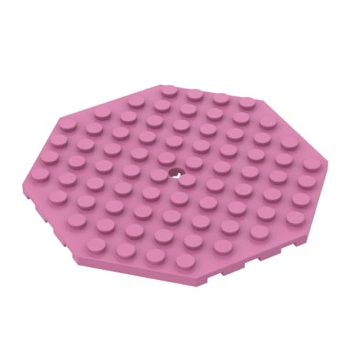 Gobricks 89523 Kreisplatte Spezialplatte 10x10 achteckig mit Loch 1 Stück GDS-840 Kompatibel mit Lego Bausteinen, Farbe:Dunkelrosa 012 von BrickBuddy