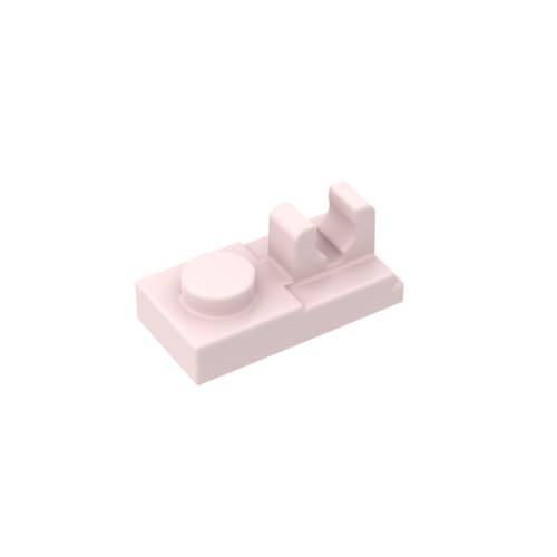 Gobricks 92280 Scharnierplatte Spezial 1x2 [Top Clip] 50 Stück GDS-819 Kompatibel mit Lego Bausteinen, Farbe: Hellrosa 017 von BrickBuddy