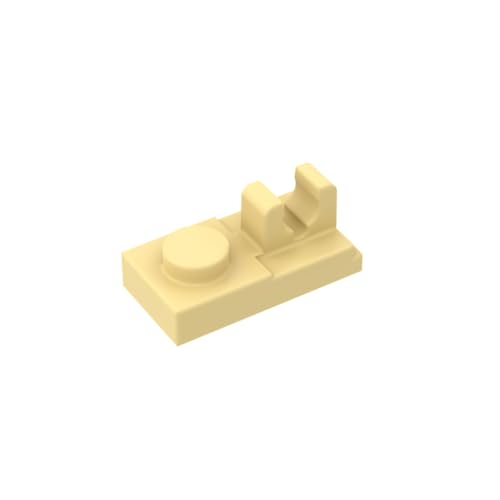 Gobricks 92280 Scharnierplatte Spezial 1x2 [Top Clip] 50 Stück GDS-819 Kompatibel mit Lego Bausteinen, Farbe:Hellgelb 029 von BrickBuddy