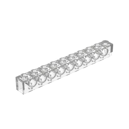 Gobricks GDS-628 Technic Brick 1 x 10 [9 Löcher], 10 Stück, kompatibel mit LEGO Toy 3730 DIY-Teilen und MOC-Komponenten für große Bausteinmarken, Farbe: Transparent 40 von BrickBuddy