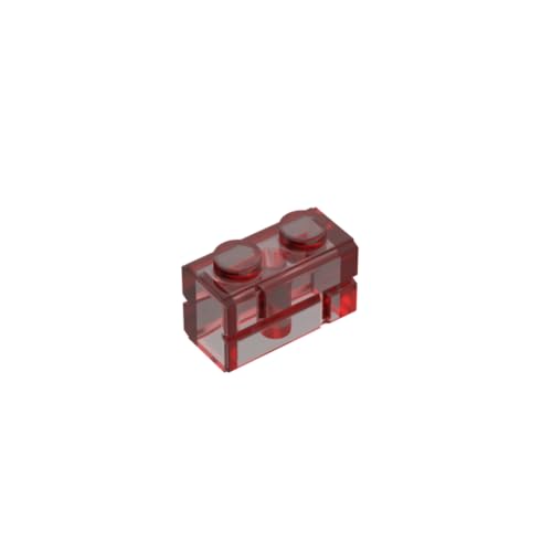 Gobricks GDS-631 Brick Special 1 x 2 mit Mauerziegelprofil, 50 Stück, kompatibel mit LEGO Spielzeug 98283, DIY-Teilen und MOC-Komponenten für große Ziegelmarken, Farbe: Trans Red 41 von BrickBuddy
