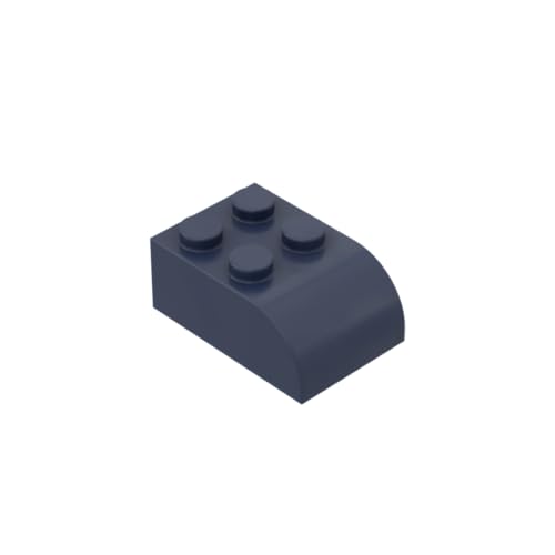 Gobricks GDS-722 Gebogener Ziegelstein mit gebogener Oberseite, 50 Stück, kompatibel mit LEGO 6215 DIY-Teilen und MOC-Komponenten für große Ziegelmarken, Farbe: Dunkelblau 140 von BrickBuddy