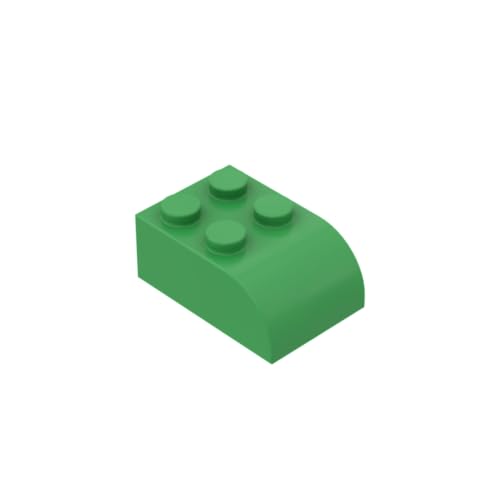 Gobricks GDS-722 Gebogener Ziegelstein mit gebogener Oberseite, 50 Stück, kompatibel mit LEGO 6215 DIY-Teilen und MOC-Komponenten für große Ziegelmarken, Farbe: Hellgrün 37 von BrickBuddy