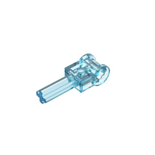 Gobricks Schaftbolzenverbindung, Technikachse 1,5 mit senkrechtem Achsenverbinder (Technic Pole Reverser Griff) 6553 4210665 GDS-928, 50 Stück, kompatibel mit Lego Spielzeug, MOC, Farbe: Trans von BrickBuddy