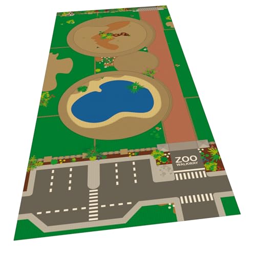 BrickMaps 32537001 - City - Zoo - Wegplatte Spielmatte für LEGO - Format gleich 3x7 LEGO Bauplatte von BrickDoo's BrickMaps