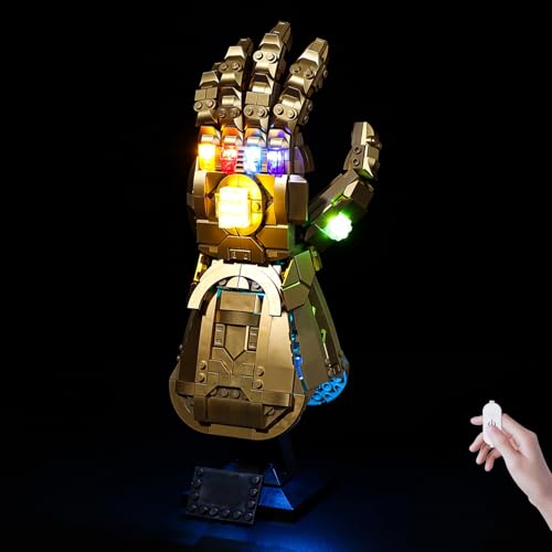 BrickSoul LED-Licht-Kit kompatibel mit Lego 76191, einstellbare Helligkeit Beleuchtungssets, kompatibel mit Marvel Infinity Gauntlet Set für Thanos Handschuh, nur Lichter (Modell nicht im Lieferumfang von BrickSoul