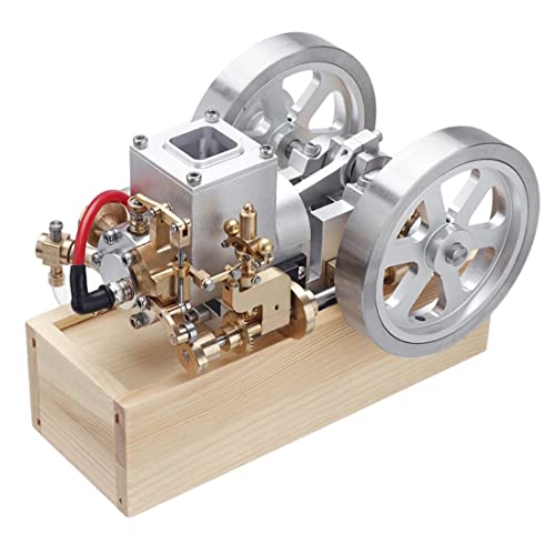 Brickaro Hit and Miss Motormodell, das funktioniert, Metall Horizontal Hit and Miss Wassergekühlter Benzinmotor Verbrennungsmotor Modell mit Schwungrad Geschwindigkeitsbegrenzer, Geschenk für von Brickaro