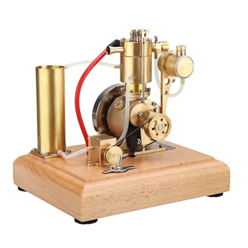Brickaro Mini-Motor-Modellbausatz, das funktioniert, M18 Stirling wassergekühltes Miniaturmotormodell mit Kühlwassertank und zirkulierender Zahnradpumpe, Wissenschafts- und Bildungsgeschenke für von Brickaro