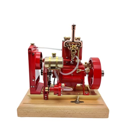 Brickaro Motormodellbausatz, der funktioniert, 5CC vertikaler synchroner Doppelzylinder-Overhead-Ventilmotor, Benzinmotormodell, Verbrennungs-Traktormotor, 3D-Modell (montierte Version) von Brickaro