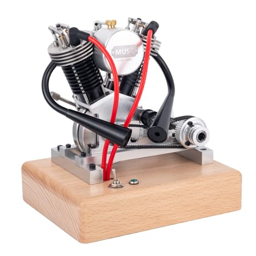 Brickaro Motormodellbausatz, der funktioniert, Hoglet V-Twin 4-Takt-Kick-Start-Motormotormodell, Simulation Motorrad-Pedalstart, Geschenk für Erwachsene (RTR/Upgrade Große Version) von Brickaro