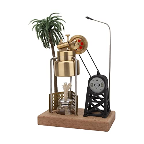 KACIO FD-6 Mini-Dampfmaschinen-Modell, das funktioniert, dreibeinig, vertikal, schwingend, Dampfmaschine Modell mit Kessel-Dampf-Stromerzeugungseinheiten, STEM-Geschenk für Erwachsene und Jugendliche von Brickaro
