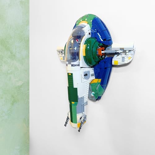 Brickify Wandhalterung kompatibel mit LEGO® Star Wars 75409 Jango Fett's Raumschiff - Premium Displayhalterung für UCS Firespray-Class Raumschiff Modell - Wall Display Mount Hook (Modell nicht von Brickify