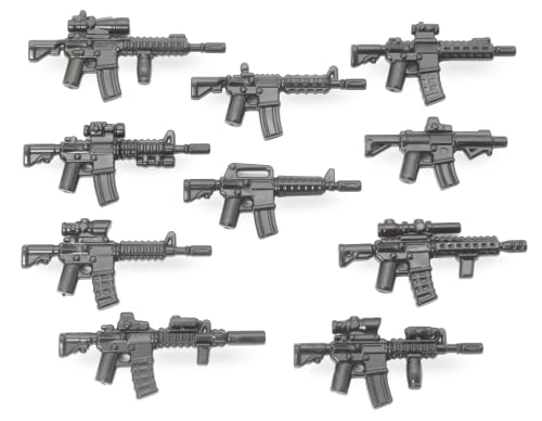 BrickArms Modern Combat Mission Sturmgewehr Waffenset | Set enthält 10 Militär Waffen | Kompatibel mit Lego® Figuren von BricksStuff