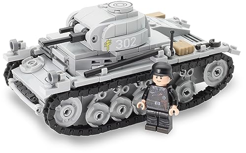 BricksStuff Deutscher Panzer II 2 AUSF. F | Deutscher Panzer-Soldat mit BrickArms Helm | Bausatz mit bedruckter Custom Figur & Steinen | kompatibel mit Lego® Teilen von BricksStuff