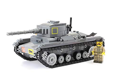 BricksStuff Panzer Infanteriepanzer Mk III - Valentine mit Figur I WW2 Britischer Soldat, Custom Zubehör von BrickArms | Bausatz mit Aufbau Anleitung von BricksStuff