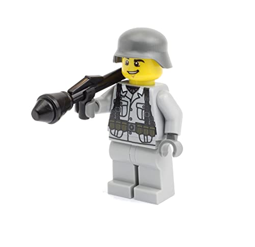 Deutscher Soldat | Ausgerüstet mit BrickArms Panzerfaust und Helm | Bedruckte Custom Figur von BricksStuff