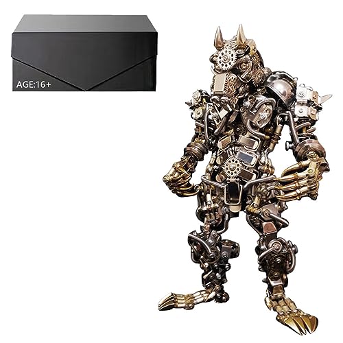 Bricksdiytoy 3D Steampunk Mechanische Hyperrealistische Werwolf Modellbausatz, DIY Metall Montage Puzzles Bastelset mit Hochschwierigen, Kreative Dekoration Modell Geschenk für Erwachsene (2000+ von Bricksdiytoy