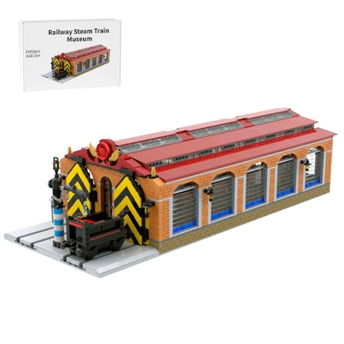 Bricksdiytoy Architecture Dampflok-Museum Klemmbausteine Bausatz, 1:87 Modular Bahnhofsmodell mit Gleisanschluss, MOC-2462 Eisenbahn-Diorama Geschenk für Erwachsene-2462 Teile Bricksdiytoy Architecture Dampflok-Museum Klemmbausteine Bausatz, 1:87 Modular Bahnhofsmodell mit Gleisanschluss, MOC-2462 Eisenbahn-Diorama Geschenk für Erwachsene-2462 Teile von Bricksdiytoy