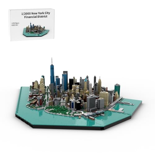 Bricksdiytoy Architecture Manhattan District Skyline, Modellbausatz mit World Trade Center, 1:2000 Modular Wolkenkratzer-Kollektion, 10523 Teile Detaillierte Büro-Deko und Sammlermodell für Erwachsene Bricksdiytoy Architecture Manhattan District Skyline, Modellbausatz mit World Trade Center, 1:2000 Modular Wolkenkratzer-Kollektion, 10523 Teile Detaillierte Büro-Deko und Sammlermodell für Erwachsene von Bricksdiytoy