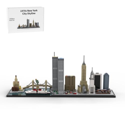 Bricksdiytoy Architecture New Yorker 1970er Skyline Modellbausatz im Maßstab 1:2000 mit Queen Elizabeth 2 & Original Twin Towers, 1950 Teile Historisches Stadtpanorama, Deko für Wohnung & Büro Bricksdiytoy Architecture New Yorker 1970er Skyline Modellbausatz im Maßstab 1:2000 mit Queen Elizabeth 2 & Original Twin Towers, 1950 Teile Historisches Stadtpanorama, Deko für Wohnung & Büro von Bricksdiytoy