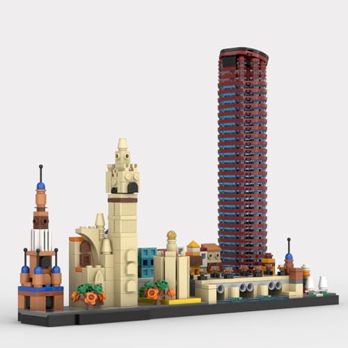 Bricksdiytoy Architecture Sevilla Skyline Architektur-Set, Blasdir Brick Design mit 1057 Teilen, Guadalquivir-Fluss & Triana-Brücke, Deko für Home-Office und Geschenk für Erwachsene Bricksdiytoy Architecture Sevilla Skyline Architektur-Set, Blasdir Brick Design mit 1057 Teilen, Guadalquivir-Fluss & Triana-Brücke, Deko für Home-Office und Geschenk für Erwachsene von Bricksdiytoy