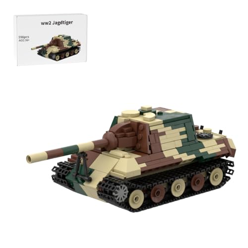 Bricksdiytoy Jagdtiger Panzer 1:45 Modellbausatz, Historisch Genauer WWII-Militärbausatz mit Drehbarem Turm, 598 Teile Panzerfahrzeugblöcke, Geschenk für Sammler & Militärbegeisterte Bricksdiytoy Jagdtiger Panzer 1:45 Modellbausatz, Historisch Genauer WWII-Militärbausatz mit Drehbarem Turm, 598 Teile Panzerfahrzeugblöcke, Geschenk für Sammler & Militärbegeisterte von Bricksdiytoy