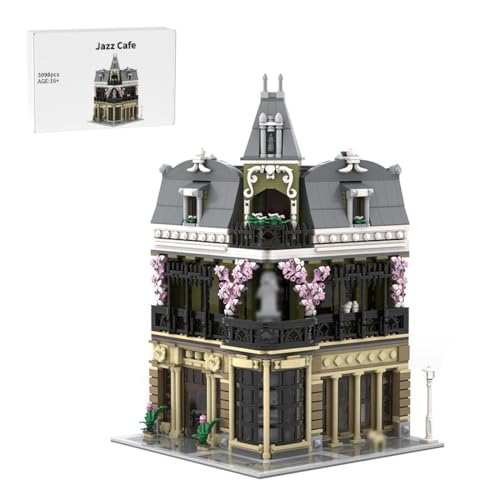Bricksdiytoy Jazz Café Straßenszene Bausatz – PL-MOCs Design mit 3098 Teilen, 3-stöckiges Musikcafé mit Verstecktem Bad & Vintage-Uhr, Deko für Zuhause & Büro Bricksdiytoy Jazz Café Straßenszene Bausatz – PL-MOCs Design mit 3098 Teilen, 3-stöckiges Musikcafé mit Verstecktem Bad & Vintage-Uhr, Deko für Zuhause & Büro von Bricksdiytoy