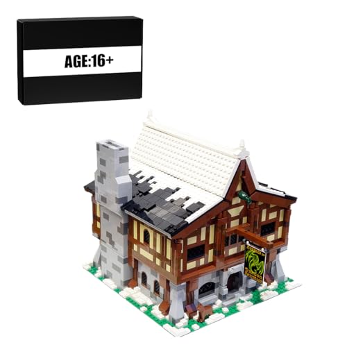 Bricksdiytoy Ghost Dragon Inn Klemmbausteine-Set, 2534 Teile Horror Burg Modell, Geisterhaus Bauspielzeug mit QR-Anleitung für Erwachsene & Sammler von Bricksdiytoy