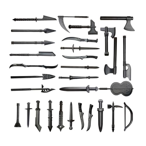 Bricksdiytoy Mittelalter Ritter Rüstungsbausteine-Set (30 Teile) – Kreatives Waffen-Set mit Helm & Schilden, Umweltfreundliches ABS-Material, Dekoratio für Erwachsene von Bricksdiytoy