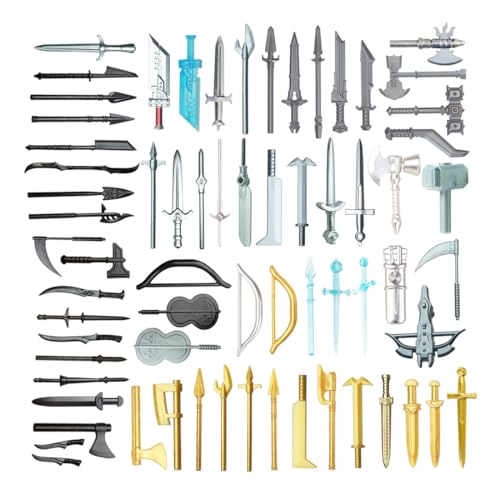 Bricksdiytoy Mittelalter Ritter Rüstungsbausteine-Set (65 Teile) – Kreatives Waffen-Set mit Helm & Schilden, Umweltfreundliches ABS-Material, Dekoration & Rollenspiel für Erwachsene von Bricksdiytoy