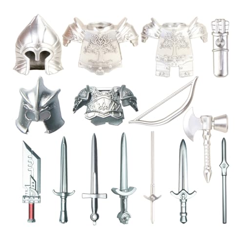 Bricksdiytoy Mittelalter Silber Helmets Set, Mehrstilige Helmets mit Kann beliebig zusammengebaut Werden, Hohe Qualität ABS & QR-Anleitung für Diorama & Sammlerschau- 20 Teile Bricksdiytoy Mittelalter Silber Helmets Set, Mehrstilige Helmets mit Kann beliebig zusammengebaut Werden, Hohe Qualität ABS & QR-Anleitung für Diorama & Sammlerschau- 20 Teile von Bricksdiytoy