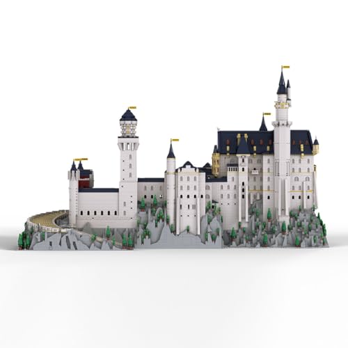 Bricksdiytoy Mocsage 1/350 Neuschwanstein Burg Bausatz - 13028 Teile Märchenschloss Modell, Kaiyubricks Design, Detailliertes Bayerisches Kulturdenkmal für Erwachsene & Sammler von Bricksdiytoy
