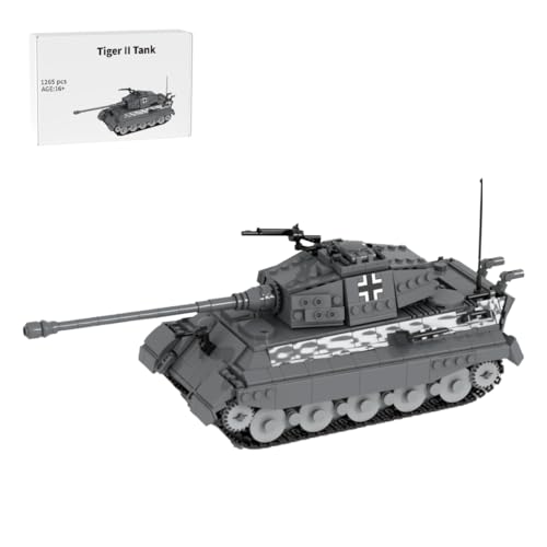 Bricksdiytoy Schwerer Panzer VI BKönigstiger Modellbausatz, 1265 Teile Historisches Militärmodell mit QR-Anleitung, Deko für Home-Office & Vitrinen, Geschenk für Modellbau-Enthusiasten Bricksdiytoy Schwerer Panzer VI BKönigstiger Modellbausatz, 1265 Teile Historisches Militärmodell mit QR-Anleitung, Deko für Home-Office & Vitrinen, Geschenk für Modellbau-Enthusiasten von Bricksdiytoy