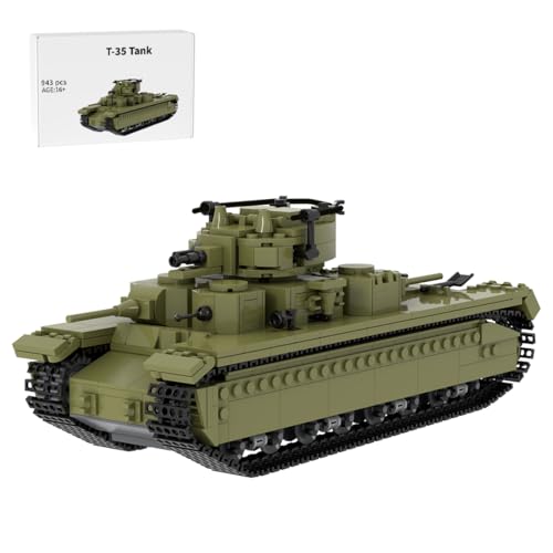 Bricksdiytoy T-35 Sowjetischer Schwerer Panzer Bausatz, Historisches WW2-Militärmodell, SPBrix Design Sammler-Set für Diorama & Büro-Deko, Geschenk für Erwachsene-943 Teile Bricksdiytoy T-35 Sowjetischer Schwerer Panzer Bausatz, Historisches WW2-Militärmodell, SPBrix Design Sammler-Set für Diorama & Büro-Deko, Geschenk für Erwachsene-943 Teile von Bricksdiytoy