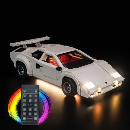 BRICKSHINING LED-Beleuchtung, kompatibel mit Lego Lamborghini Countach 5000 Quattrovalvole 10337, Licht-Kit kompatibel mit Lego 10337, Modell-Set nicht im Lieferumfang enthalten (18-Tasten-RC-Version) von Brickshining