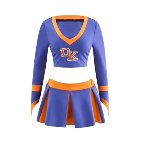 BridgeRcos Jennifer Check Devil's Kettle High School Langarm Lila V-Ausschnitt Crop Top Minirock Set Cheerleader Uniform 3XL, Violett, Large BridgeRcos Jennifer Check Devil's Kettle High School Langarm Lila V-Ausschnitt Crop Top Minirock Set Cheerleader Uniform 3XL, Violett, Large von BridgeRcos