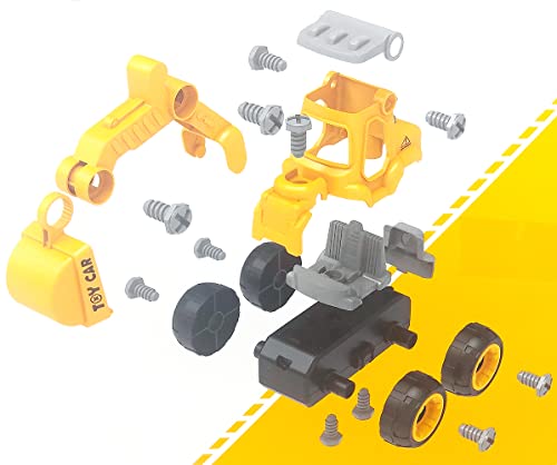 【𝙋𝙧𝙞𝙢𝙚 𝘿𝙚𝙖𝙡】 Bagger Sandkasten Spielzeugauto zum zusammenschrauben, 22 teiliger Bausatz von Brigamo