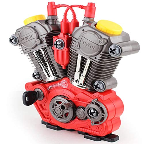 Brigamo 1183 - Kinderwerkzeug Set KFZ Werkzeugkasten mit Spielzeug Werkzeug - BAU dir deinen funktionierenden Motor mit Licht & Sound von Brigamo