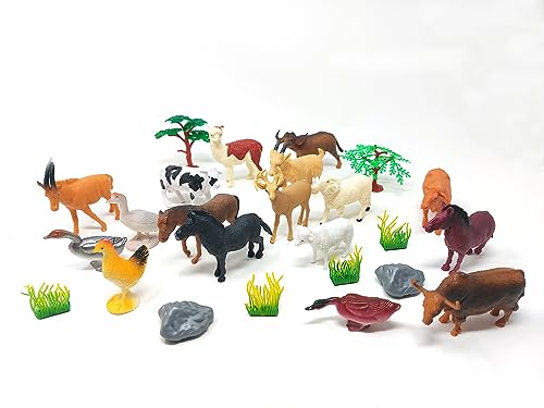 Brigamo 【𝙋𝙧𝙞𝙢𝙚 𝘿𝙚𝙖𝙡】 17 x Bauernhof Tiere Figuren Farm Tier Mix, Bauernhof Spielzeug von Brigamo