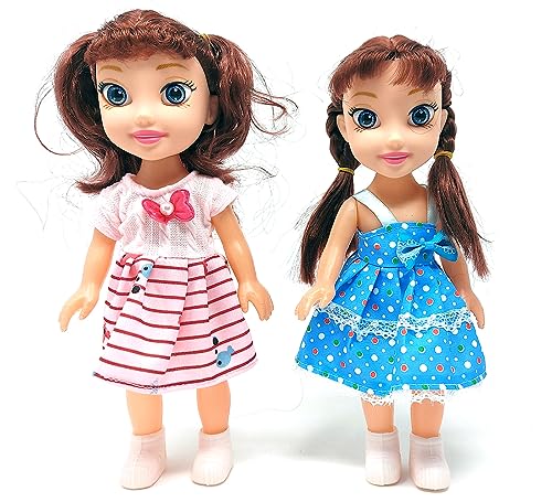 Brigamo 【𝙋𝙧𝙞𝙢𝙚 𝘿𝙚𝙖𝙡】 2 x Puppe Puppen Geschwister Set, Mädchen Spielzeug ab 3 Jahre von Brigamo
