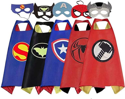 Brigamo 【𝙋𝙧𝙞𝙢𝙚 𝘿𝙚𝙖𝙡】 5 x Superhelden Kinderkostüm Kinder Kostüme, ideal für Kindergeburtstag, Fasching oder Karneval von Brigamo