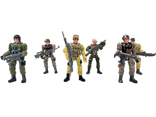 Brigamo 【𝙋𝙧𝙞𝙢𝙚 𝘿𝙚𝙖𝙡】 6 Stück Soldaten Figuren, Actionfiguren inkl. Waffen von Brigamo