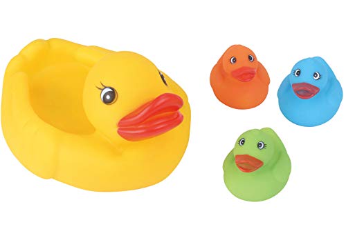 Brigamo Premium Badeente Familie, Badeenten Mama und 3 x Quietscheenten Baby, Badewannenspielzeug Brigamo Premium Badeente Familie, Badeenten Mama und 3 x Quietscheenten Baby, Badewannenspielzeug von Brigamo