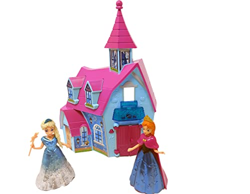 Brigamo 【𝙋𝙧𝙞𝙢𝙚 𝘿𝙚𝙖𝙡】 Eisprinzessin Schloss Spielzeug Set inkl. 2 x Prinzessin Figuren von Brigamo