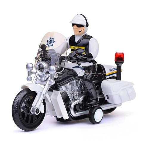 Brigamo 【𝙋𝙧𝙞𝙢𝙚 𝘿𝙚𝙖𝙡】 Premium USA Polizei Motorrad mit Licht & Sound, Auto Spielzeug ab 3 Jahre von Brigamo