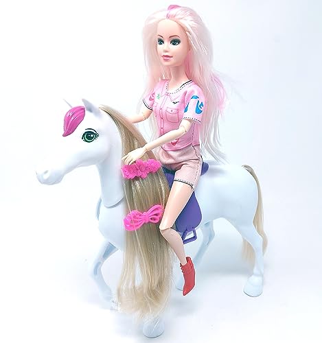Brigamo Puppe mit Pferd, Pferde Spielzeug inkl. Zubehör von Brigamo