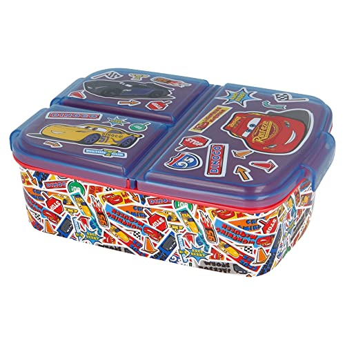 Cars Kinder Brotdose mit 3 Fächern,Kids Lunchbox,Bento Brotbox für Kinder - ideal für Schule, Kindergarten oder Freizeit von Brigamo