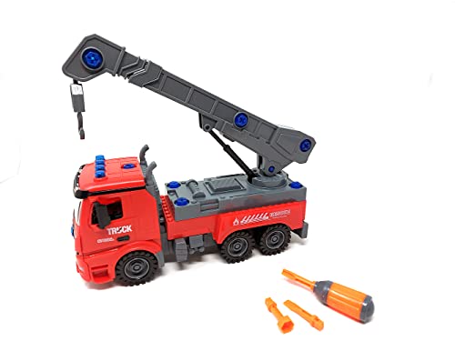 【𝙋𝙧𝙞𝙢𝙚 𝘿𝙚𝙖𝙡】 Feuerwehr Spielzeugauto, Feuerwehrauto zum zusammenschrauben, 34 teiliger Bausatz von Brigamo