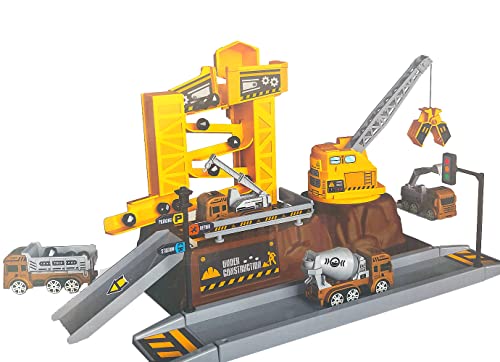 【𝙋𝙧𝙞𝙢𝙚 𝘿𝙚𝙖𝙡】 City Action Baustelle mit Bagger Spielzeug, Auto Spielzeug ab 6 Jahre für Jungen von Brigamo
