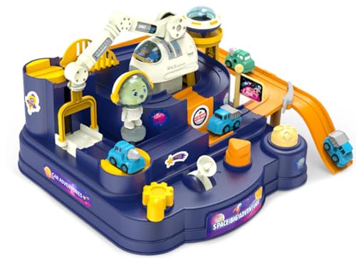 【𝙋𝙧𝙞𝙢𝙚 𝘿𝙚𝙖𝙡】 Premium Anfänger Labyrinth Spiel Space Adventure mit 4 x Spielzeugauto, Geschicklichkeitsspiel Kinder von Brigamo